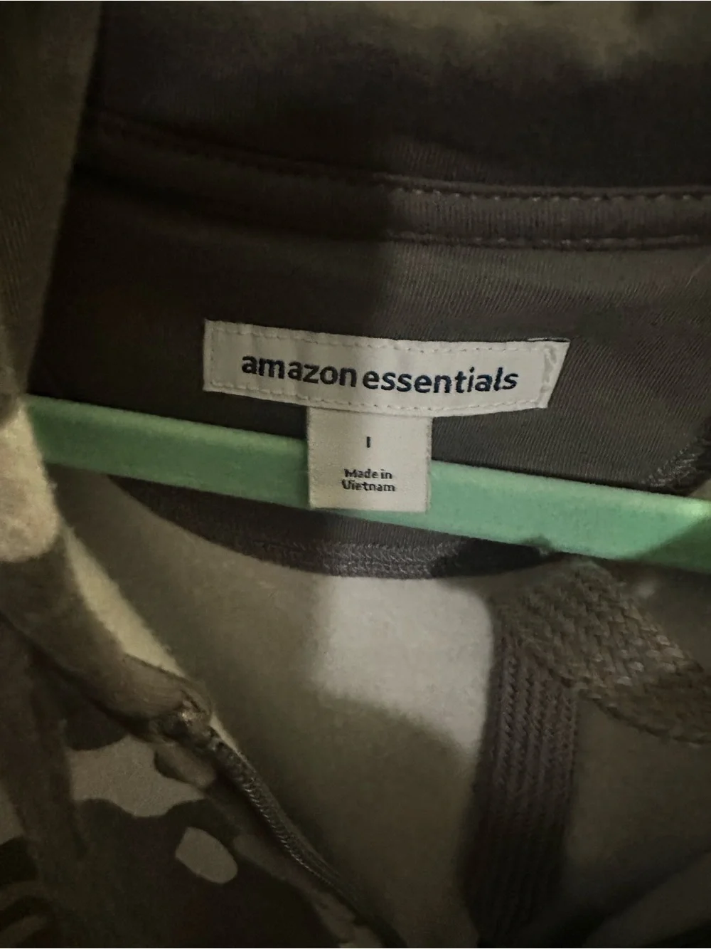 Amazon Essentials Grey & White Camo Zip Hoodie